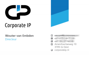 Visitekaartje Corporate IP (voorzijde)